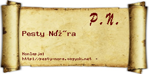 Pesty Nóra névjegykártya